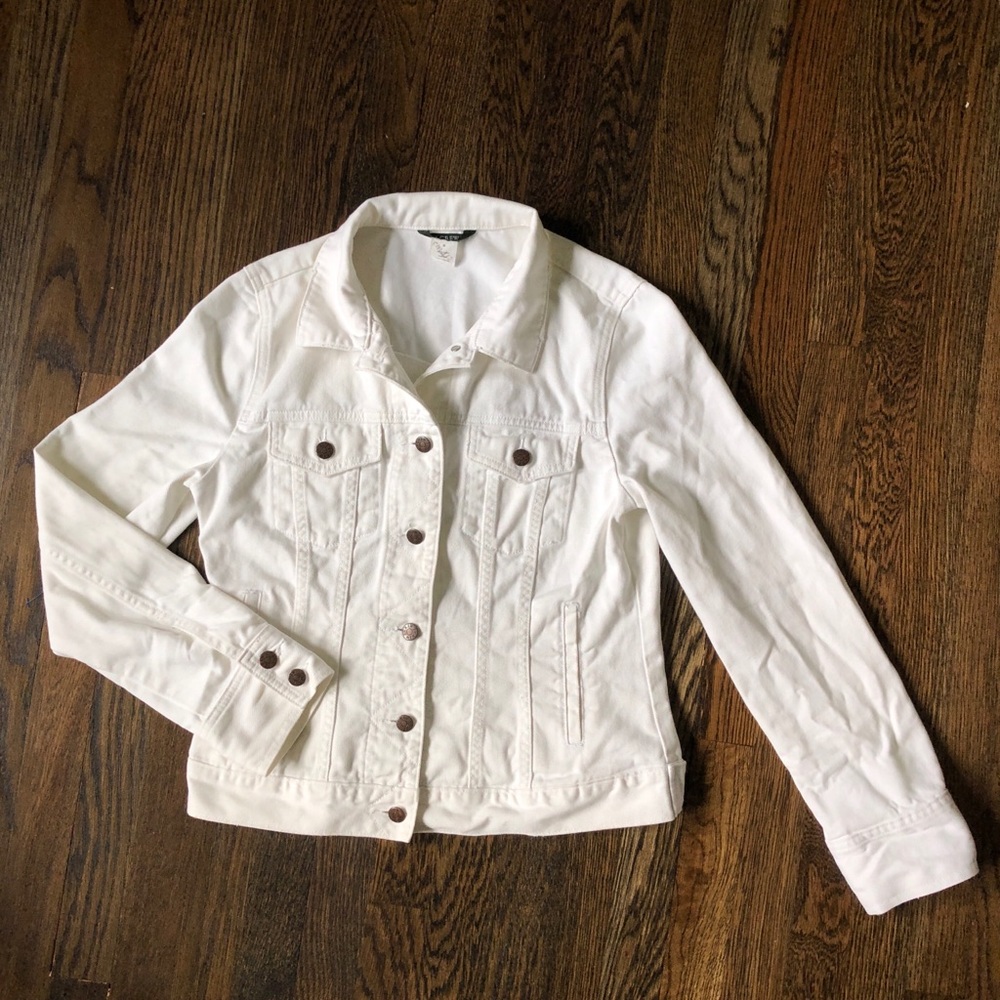 J. Crew white denim jacket